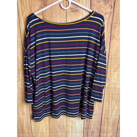 Natural Reflections Stretchy Striped Tshirt Top Women's Size XL New - Picture 4 of 5